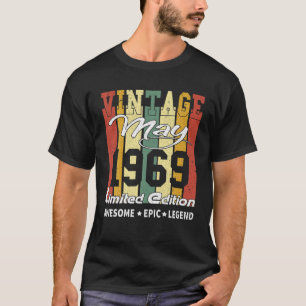 Camiseta Vintage De 53 Anos Maio 1969 Limited Edition 53