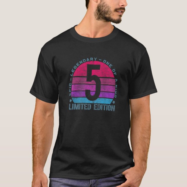 Camiseta Vintage de 5 anos 2017 - 5 Aniversário (Frente)