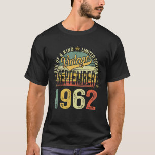 Camiseta Vintage de 60 anos setembro de 1962 60º dia