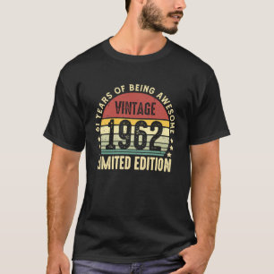 Camiseta Vintage de 61 anos 1962 61ruas Aniversário