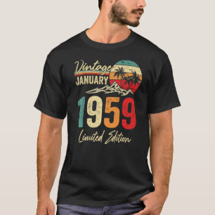 Camiseta Vintage de 64 anos Janeiro de 1959 64º aniversário