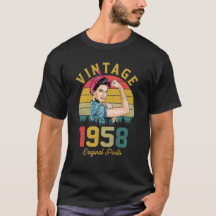 Camiseta Vintage de 65 anos 1958 65º aniversário para mulhe