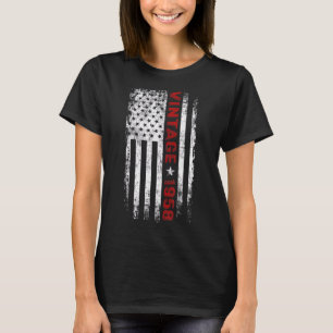Camiseta Vintage de 65 anos 1958 American Flag 65th Birth