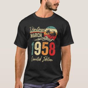 Camiseta Vintage de 65 anos março 1958 65º aniversário Home