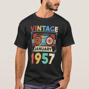 Camiseta Vintage de 66 anos Janeiro de 1957 66º aniversário