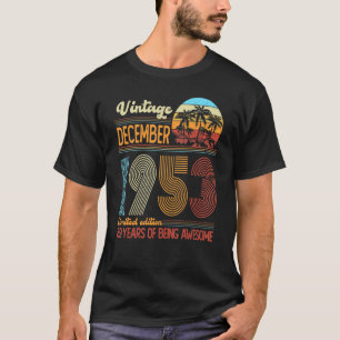 Camiseta Vintage de 69 anos dezembro 1953 69º dia