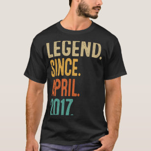 Camiseta Vintage de 6 anos abril de 2017 6 aniversário de 1