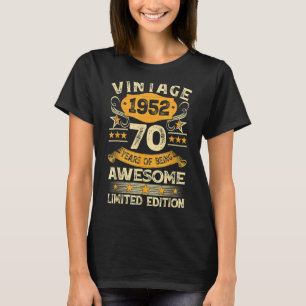Camiseta Vintage de 70 anos, 1952, 70, Aniversário