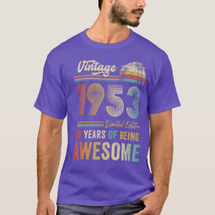 Camiseta Vintage de 70 anos 1953 70 Aniversário Homens Mulh