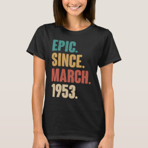 Camiseta Vintage de 70 anos 1953 70 de aniversário
