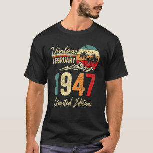 Camiseta Vintage de 76 anos fevereiro de 1947 76º aniversár