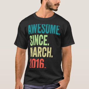 Camiseta Vintage de 7 anos março de 2016 7 Birthday Boy
