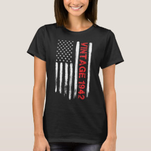 Camiseta Vintage de 80 anos 1942 EUA Flag 80 B