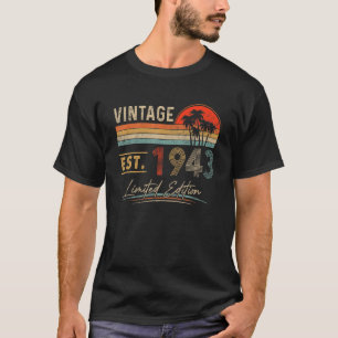 Camiseta Vintage de 80 anos 1943 80 Aniversário de 1