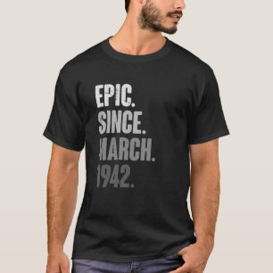 Camiseta Vintage de 81 anos 1942 Março de Nascimento 81rua