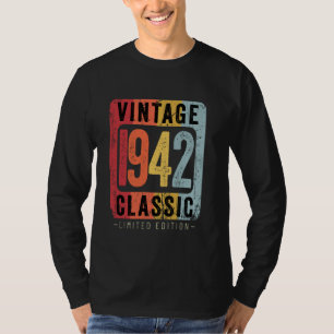 Camiseta Vintage de 82 anos 1942, 82ª Decoração de Aniversá