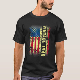 Camiseta Vintage de 83 anos 1940 Bandeira Americana 83º Nas