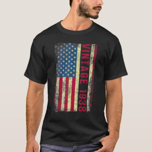 Camiseta Vintage de 85 anos 1938 American Flag 85th Birth