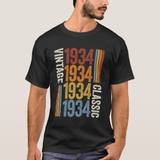Camiseta Vintage De 89 Anos 1934 89A Decoração De Aniversár