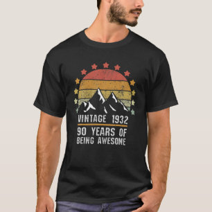 Camiseta Vintage de 90 anos 1932 Aniversário do 90