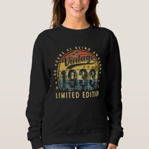 Camiseta Vintage de 90 anos 1933 90 Aniversário