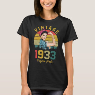 Camiseta Vintage De 90 Anos 1933 90 Aniversário Para Mulher