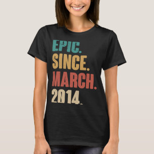 Camiseta Vintage de 9 anos 2014 Aniversário 9º Decoração M