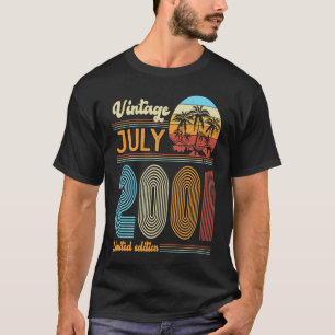 Camiseta Vintage de aniversário de 22 anos julho de 2001 Mu