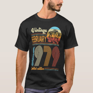 Camiseta Vintage de aniversário de 44 anos fevereiro de 197