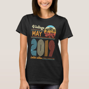 Camiseta Vintage de aniversário de 4 anos maio de 2019 Meni