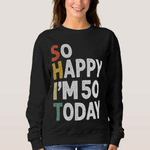 Camiseta Vintage De Aniversário De 50 Anos Tão Feliz Im 50