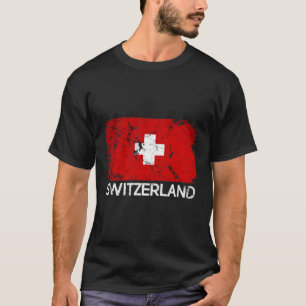 Camiseta Vintage De Bandeira Suíço Feito Em Presente De Sui