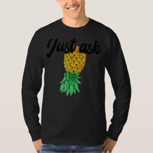 Camiseta Vintage de cabeça para baixo abacaxi Apenas Pergun