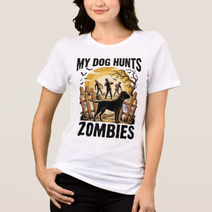 Camiseta Vintage de Caça a Zumbi Halloween_1