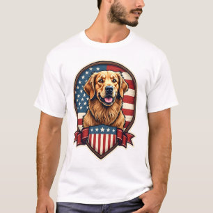 Camiseta Vintage de Cachorro Orgulho EUA Retriever