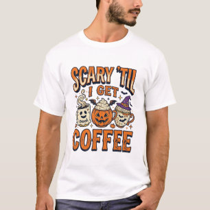 Camiseta Vintage de Café de Halloween Assustador A