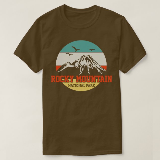 Camiseta Vintage de caminhada Rocky Mountain (Frente do Design)