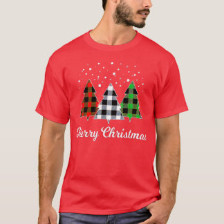Camiseta Vintage de Christmasree Feliz Christmasree Xadrez