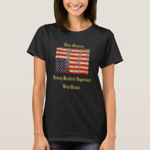 Camiseta Vintage de cima para baixo Bandeira Americana Inco