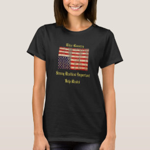 Camiseta Vintage de cima para baixo Bandeira Americana Inco