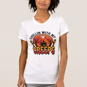 Camiseta Vintage de Halloween Chillin With My Cree