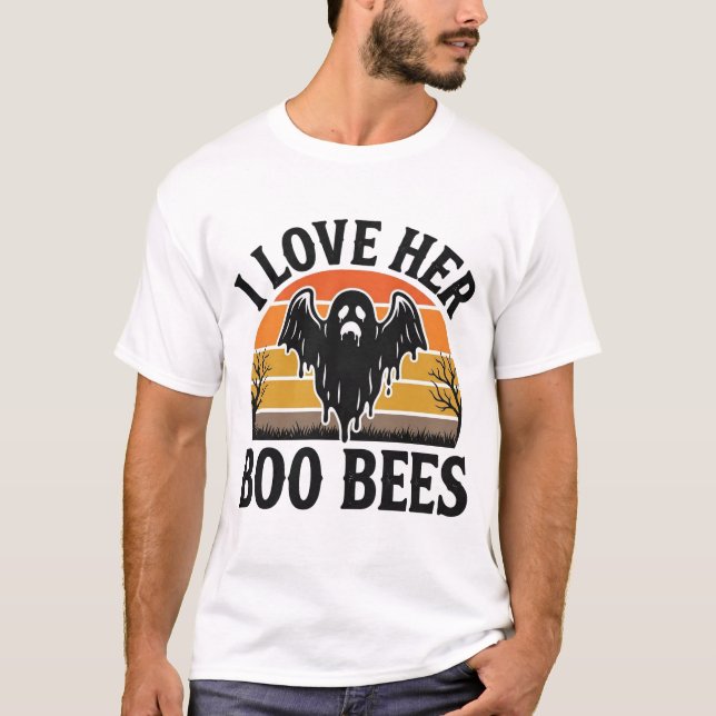 Camiseta Vintage de Halloween com Piada de Abelha  (Frente)
