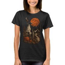 Camiseta Vintage de Halloween Fantasma & Gato Pret