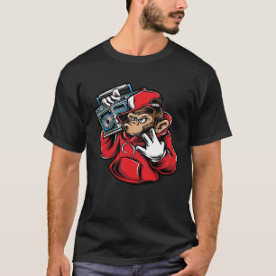 Camiseta Vintage de Macaco de Música Batalha de Hip Hop da 