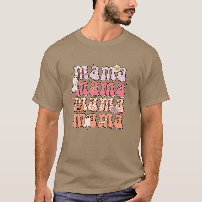 Camiseta Vintage de Mama Halloween (Frente)