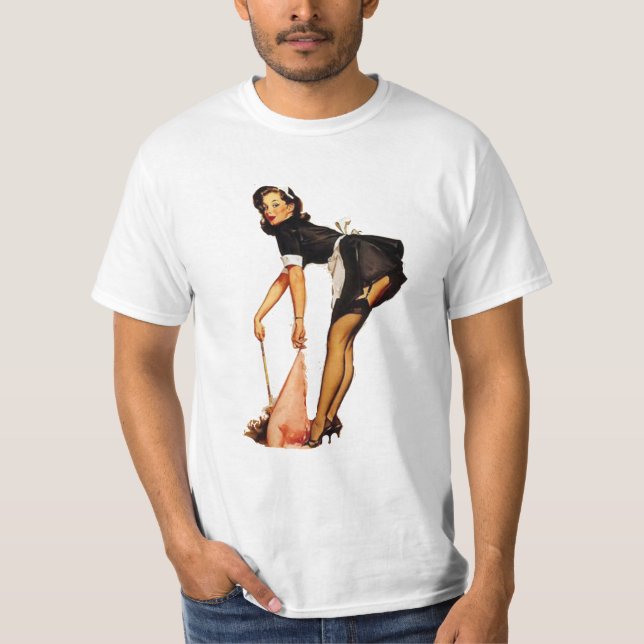 Camiseta Vintage de Pin-Up Feminino (Frente)