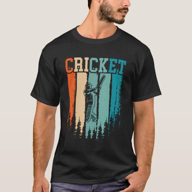 Camiseta Vintage de Retro de Críquete (Frente)
