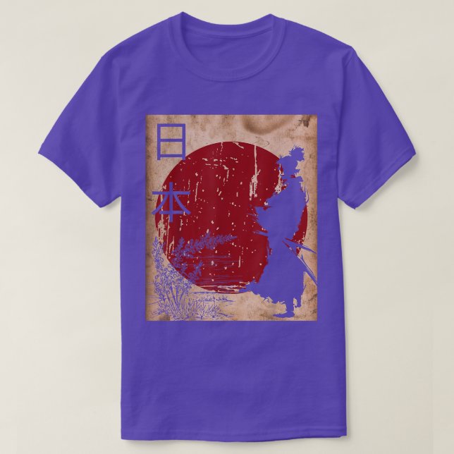 Camiseta Vintage de samurai japonês (2) (Frente do Design)