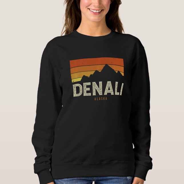 Camiseta Vintage Denali Alaska Mountains Sunset Retro Premi (Frente)