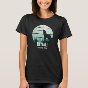 Camiseta Vintage Denali National Park Howling Wolf Woods